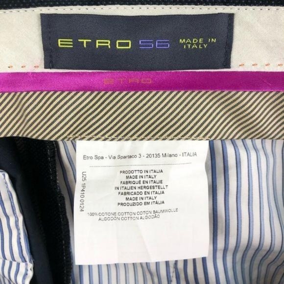 Etro Velvet Straight Leg Trousers Dotted Polka Dot - Picture 9 of 11